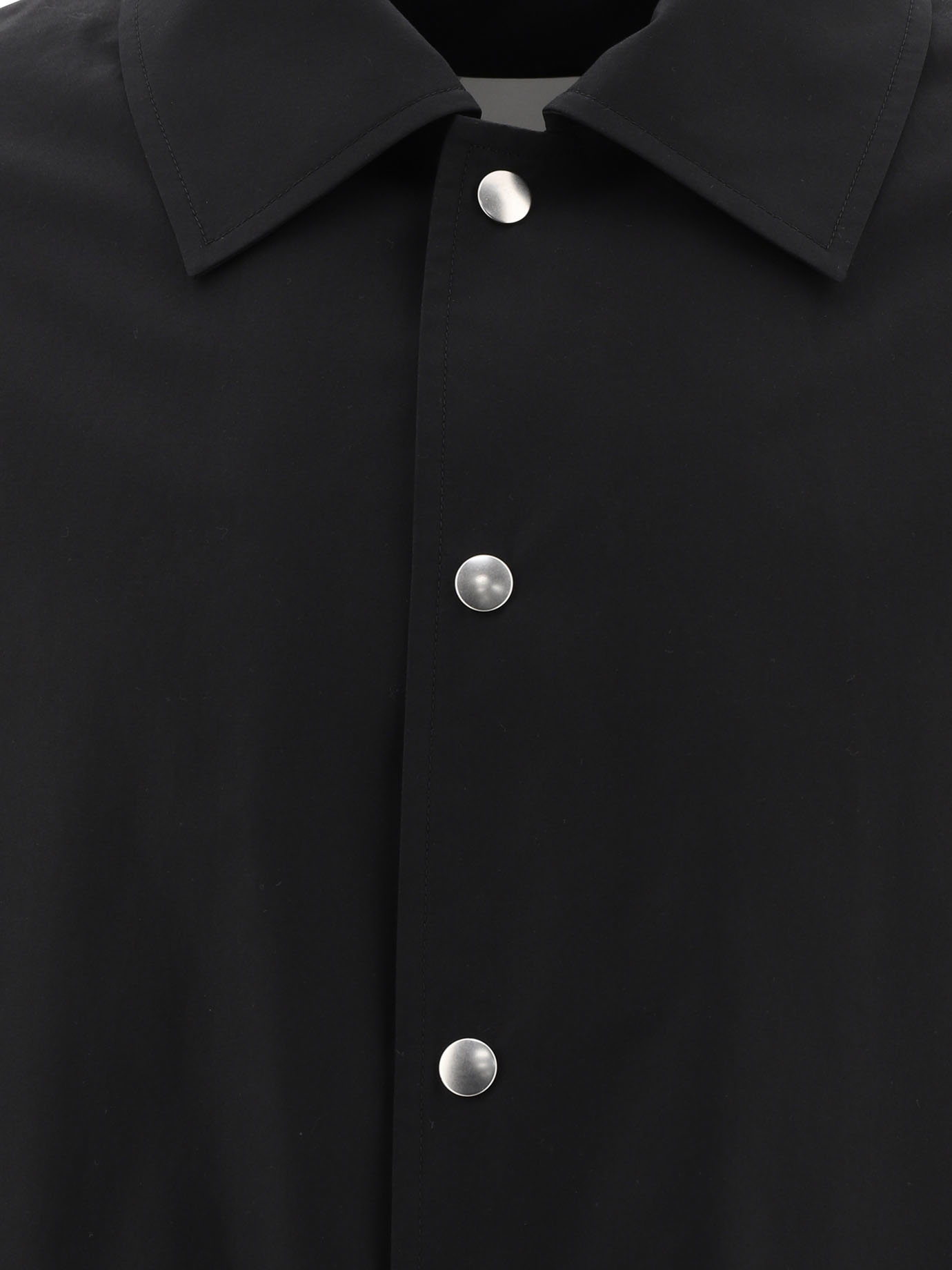 JIL SANDER Black   Overshirt with logo print